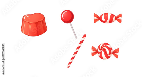 christmas, candy, festive, holiday, sweet, sugar, peppermint, redwhite, swirl, spiral, cane, lollipop, dessert, treat, sweets, winter, vector, art, graphic, colorful, cute, cartoon, glossy, illustrati