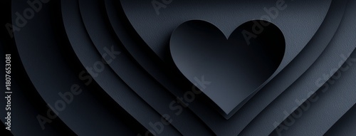 Dark Layered Heart Design With Paper Textures Creates a Modern Visual Appeal