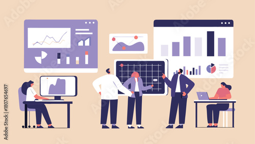 business people with graph