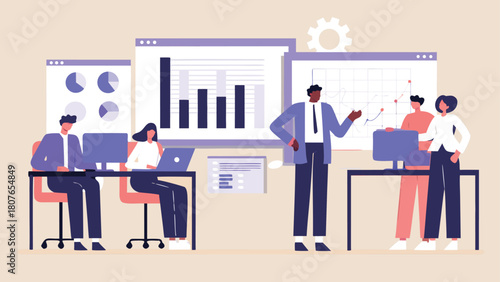 business people with chart