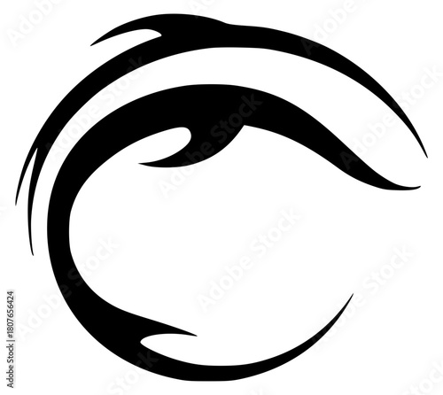 Abstract waves in the shape of a fish. Fish logo