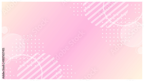 ピンクグラデーションの、ポップで可愛いメンフィス風フレーム背景