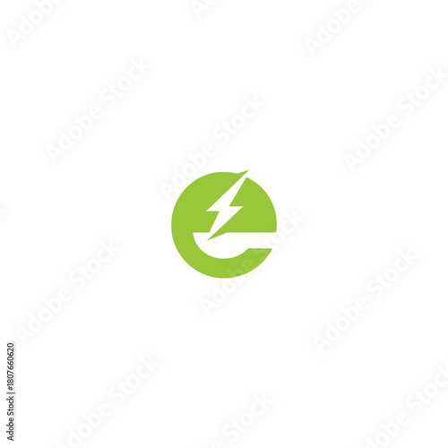 Electrical Industry. Power logo. Letter E with lightning bolt