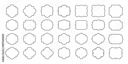 Set of decorative frames borders and labels in various shapes