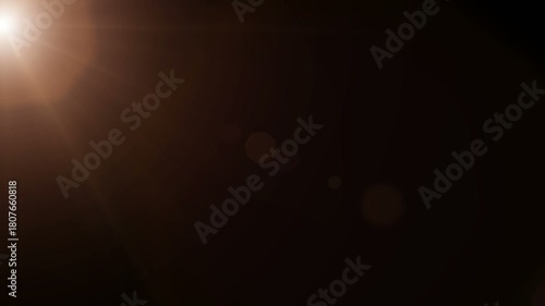 Glare of sunlight, computer graphics. Animation. Thin rays of light.