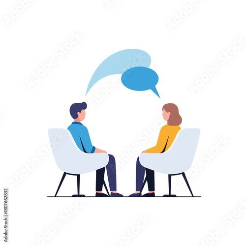 Therapy session with psychologist vector illustration