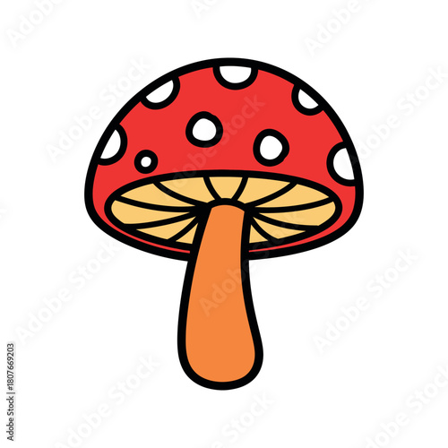 Red Spotted Mushroom Cartoon Icon