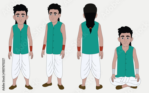 Indian man cartoon character. moral stories for the best cartoon character. the character best for your animation videos