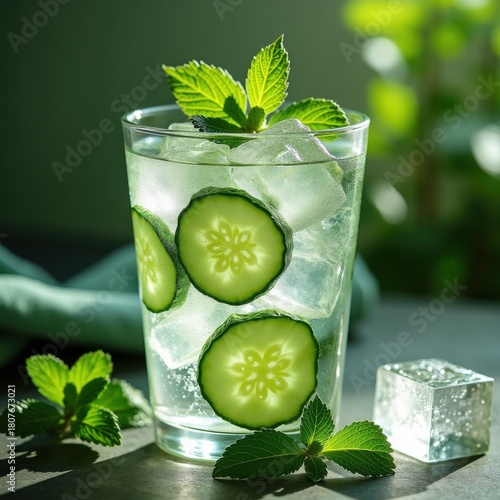 Cucumber Mint Water Spa Detox Experience Invigorating Refreshment Wellness Retreat Relaxation Ritual