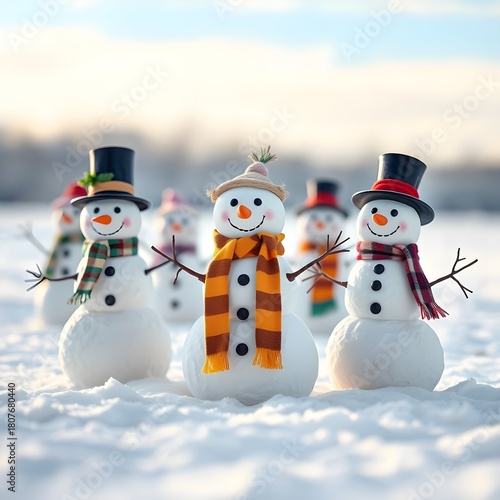 snowmen in the snow
