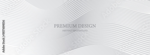 Premium background design with diagonal line pattern in grey colour. Vector white horizontal template for business banner, luxury voucher, prestigious gift certificate