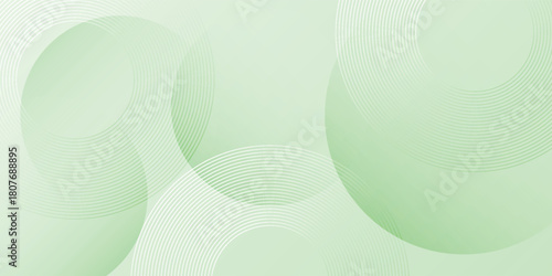 Minimalist abstract soft Abstract Background in Gradient green and white Tones with Circles. Circle effect style geometric, abstract background. modern