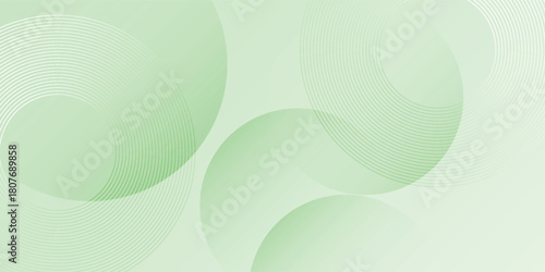 Minimalist abstract soft Abstract Background in Gradient green and white Tones with Circles. Circle effect style geometric, abstract background. vector