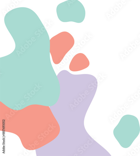 Abstract organic shapes in soft pastel colors a minimalist design with flowing forms and gentle curves evoking a sense of calm and modern artistry