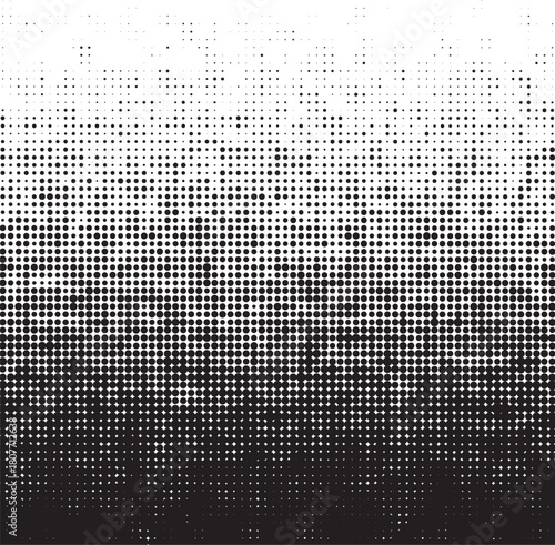 Gradient of dots transitioning from dense black to sparse white background