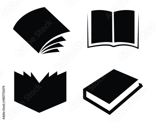 Vector black book icon design