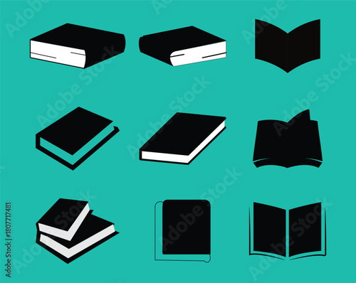 Black vector book icon design