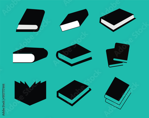 Black vector book icon design