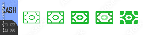 Cash icon money symbol set, Banknote sign, currency bill icons , ideal for finance apps, payments, banking tools, savings features, and digital wallets
