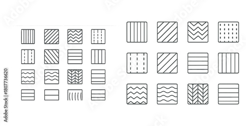 Collection of hand-drawn geometric patterns and textures in black and white