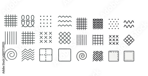 Black geometric line patterns and shapes collection