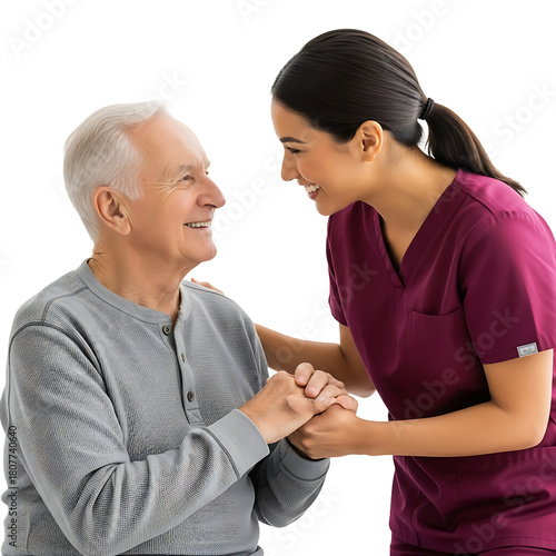 Perfect for senior care, healthcare branding, or campaigns celebrating empathy, dignity, and the beautiful human connection between patient and caregiver.