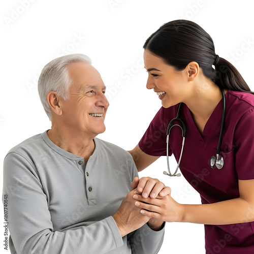 Perfect for senior care, healthcare branding, or campaigns celebrating empathy, dignity, and the beautiful human connection between patient and caregiver.
