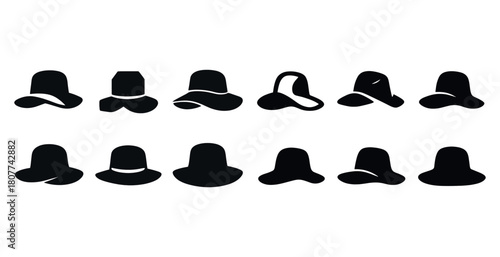 Variety of hat silhouettes in different styles and shapes