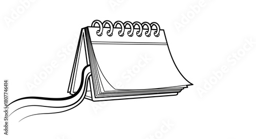 Illustration of a blank calendar with pages turning in the wind.