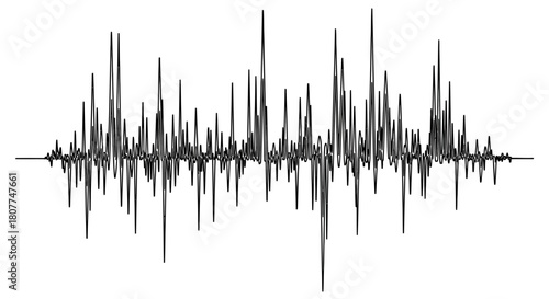 A detailed waveform visualization, depicting the amplitude variations of an audio signal over time.