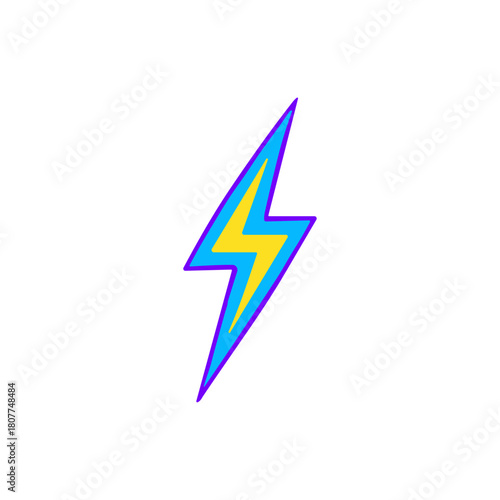 Lightning bolt icon logo flat vector design