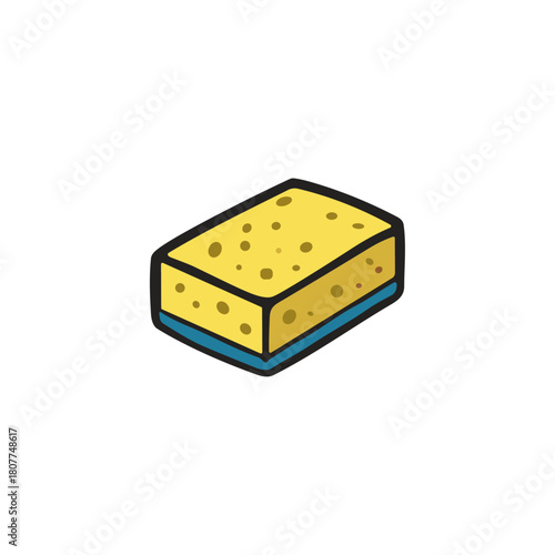 Cleaning soap, Cleaning sponge icon logo flat vector design
