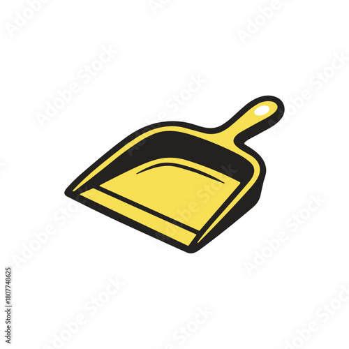 Dustpan icon logo flat vector design