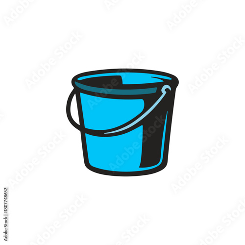Water bucket icon logo flat vector design