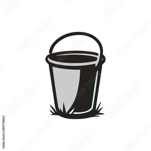 Water bucket icon logo flat vector design