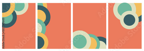 Set of circle style vector artwork suitable for backgrounds, invitations, greeting cards, web banners, social media banners, and promotional materials