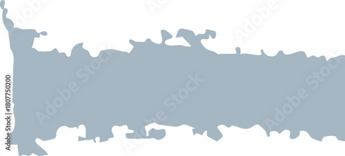 A long, irregular grey splash banner with dripping, organic edges that create a rough, hand-painted abstract frame.