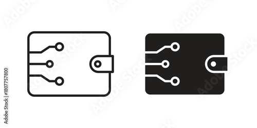 Digital wallet icon on white background. Stock vector icon
