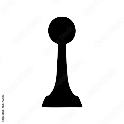 Classic game pawn silhouette on a clean white background Vector, illustration