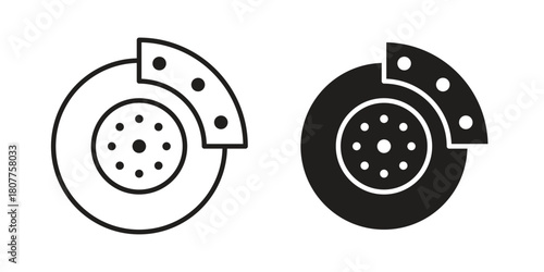 Disk brake icon on white background. Stock vector icon