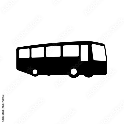 Flat vector illustration of a public transport bus icon Vector, illustration