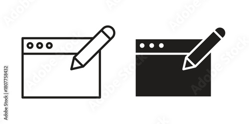 Electronic signature icon on white background. Stock vector icon