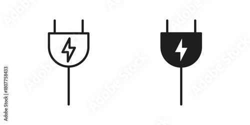 Electrical plug icon on white background. Stock vector icon