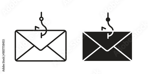 Email phishing icon on white background. Stock vector icon