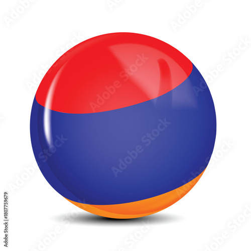 Armenia National Flag Sphere Icon 3D Vector Illustration