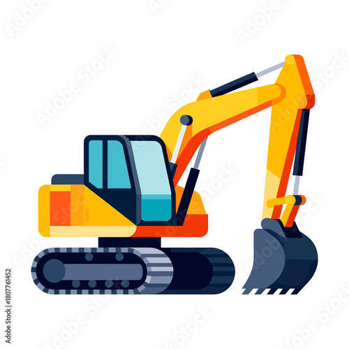 vector of a minimalist excavator