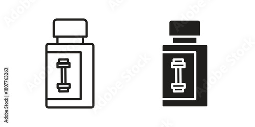 Fitness supplement icon on white background. Stock vector icon