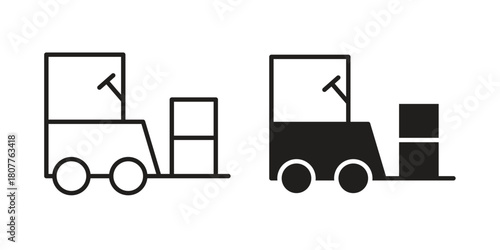 Forklift icon on white background. Stock vector icon