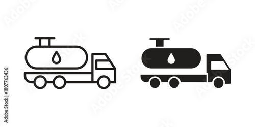 Fuel truck icon on white background. Stock vector icon
