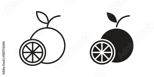 Grapefruit icon on white background. Stock vector icon